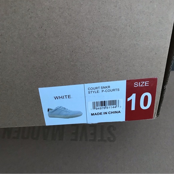 STEVE MADDEN MENS COURTS WHITE SNEAKERS - Picture 8 of 17